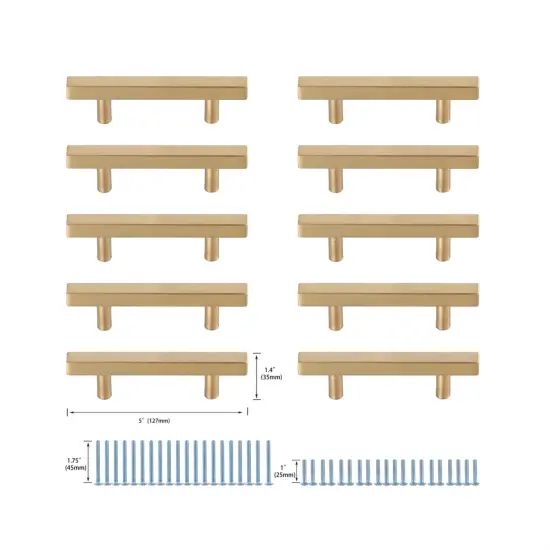 Dior 3" Center to Center Brass Bar Pull Multipack (set of 10) {6}