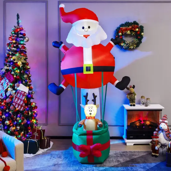 8 Feet Inflatable Santa Claus and Reindeer with Bright LED Lights {3}