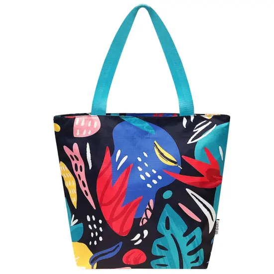 Wrapables Carryall Shopping Travel Tote Bag with Durable Ripstop Polyester - Foldable, Waterproof, and OEKO-TEX Certified Small, CherryBlossom {7}