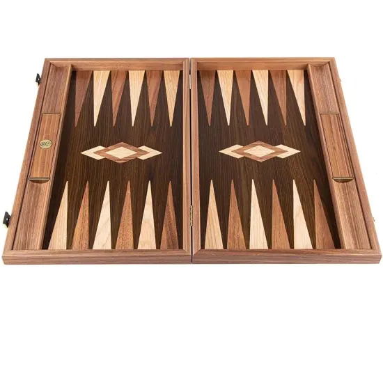 WE Games Luxury Walnut Tree-Trunk Backgammon Set - 19 inches - Handcrafted in Greece {2}