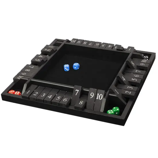 WE Games 4 Player 14 in. Shut The Box Board Game with Lid {2}