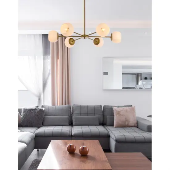 Briggs 36 inch pendant in brass with white shade {2}