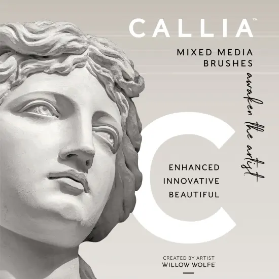 Willow Wolfe Callia Artist Watercolor Details Brush Set-Spotter, Fine Round, Round, Angle, Flat {2}