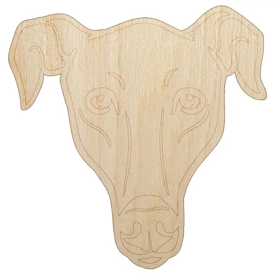 Greyhound Dog Head Unfinished Wood Shape Piece Cutout for DIY Craft Projects {7}