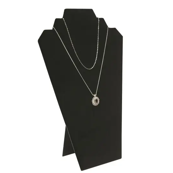 6 Black Velvet Necklace Easel Jewelry Displays 12.5" {1}