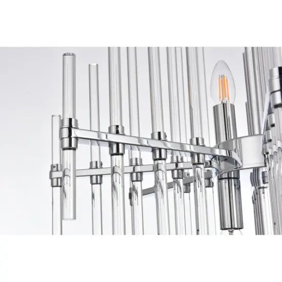 Sienna 23 inch crystal rod pendant in chrome {5}