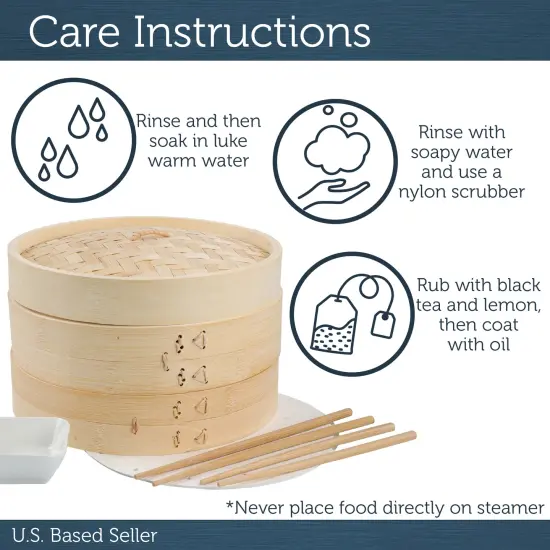 Potted Pans Dumpling Steamer Baskets - 2 Tier Stackable Steamer Basket - 10in {5}