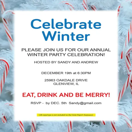 Great Papers! Winter Candy Canes Holiday Letterhead, Invitations and Announcements, Printer Friendly, 8.5"x11", 50 Pack {3}