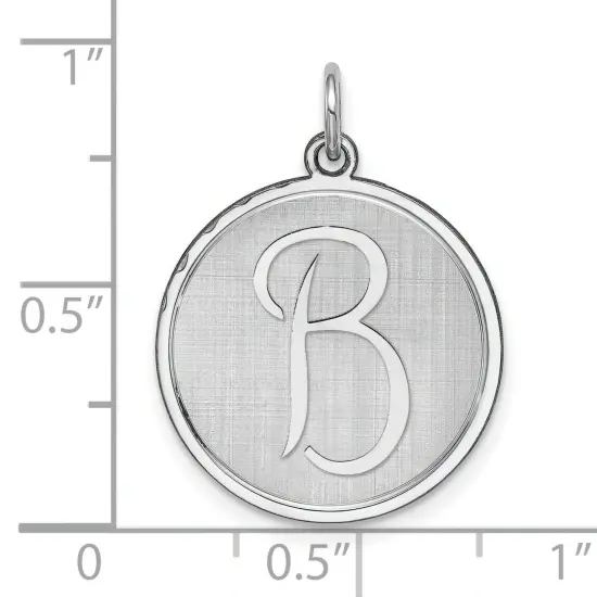 Sterling Silver Brocaded Initial Capital B Charm Jewerly 27mm x 20mm {2}
