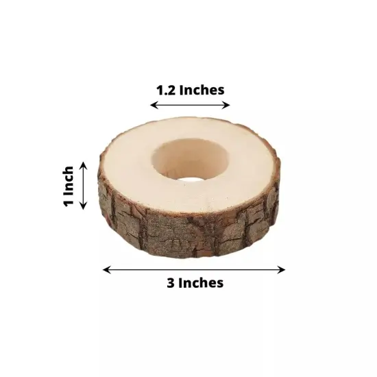 4-Pieces Birch Wood Slices Napkin Rings {4}