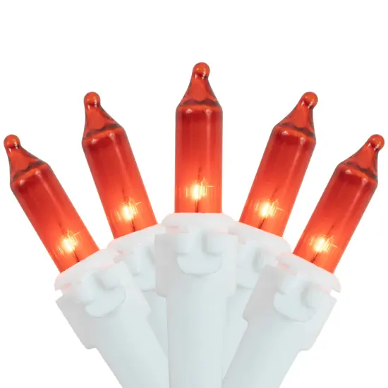 Northlight Mini Incandescent Christmas Lights - Orange - 20.25' White Wire - 100ct {3}