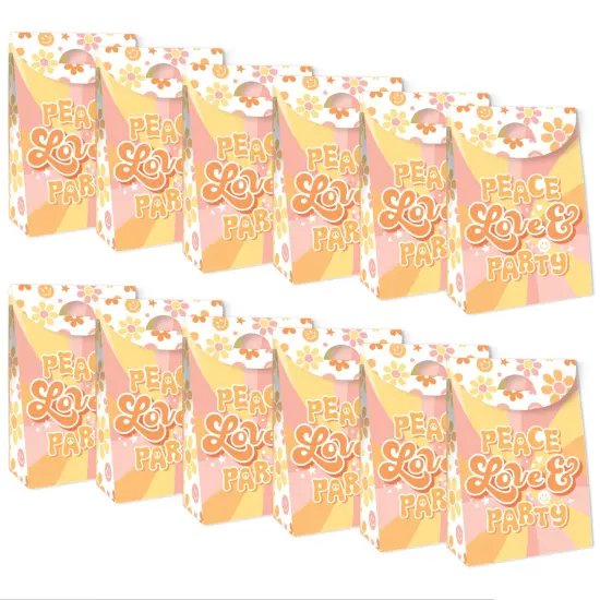 Big Dot of Happiness Stay Groovy - Boho Hippie Gift Favor Bags - Party Goodie Boxes - Set of 12 {5}