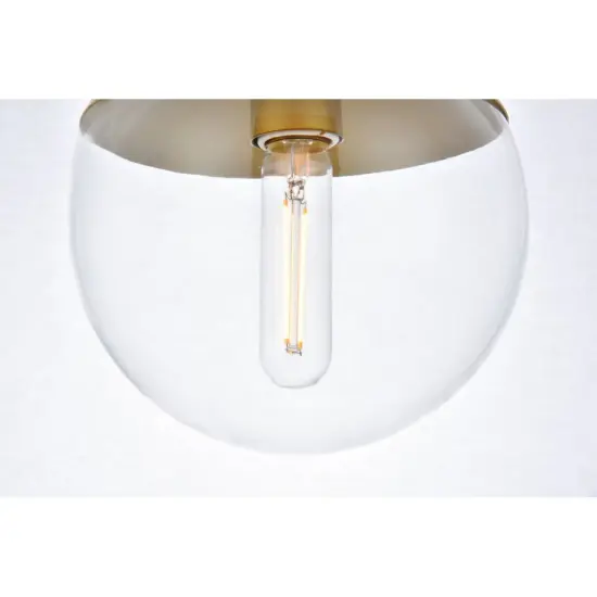 Eclipse 1 Light Brass plug in pendant With Clear Glass {4}