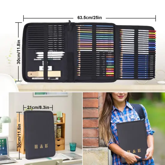 72 Pieces Drawing and Sketching Colored Pencils Set , Art Supplies Professional Art Pencils Kit, Drawing Gifts for Teens Beginners Artists and Adults {3}