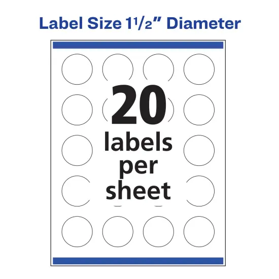 Avery Round Labels with Sure Feed, 1.5" Diameter {6}