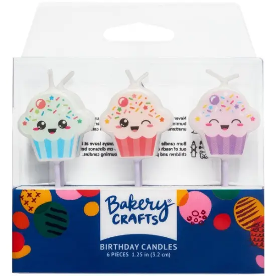 Cupcake Shaped Candles, 6pc {4}