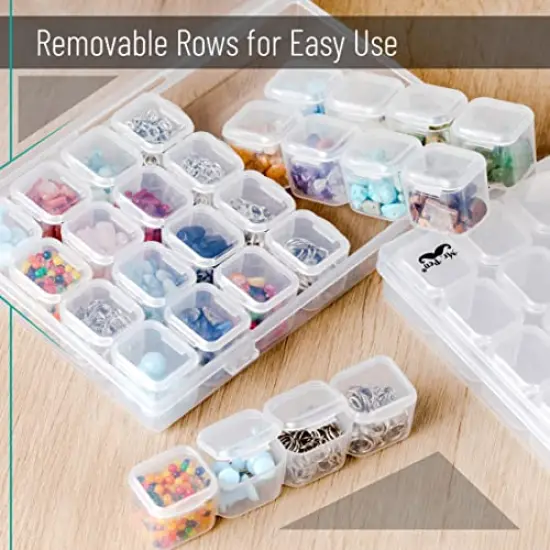 28 Grids, 2 Pack, Bead Storage Containers with 160pcs Label Stickers, Diamond Art, Bead Box, Diamond Painting Organizer {6}