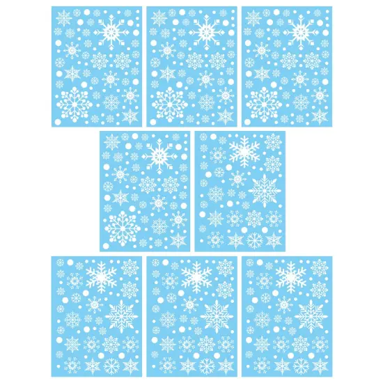 Wrapables Snowflake Window Clings Decal Stickers, Christmas Winter Decoration for Glass Windows 8pc Festive {1}
