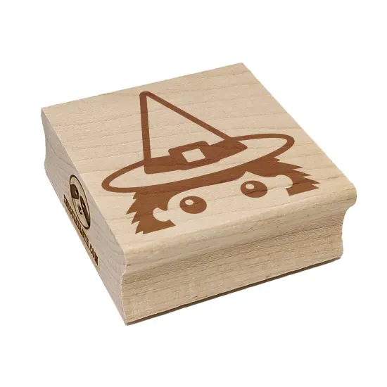 Peeking Witch Halloween Square Rubber Stamp for Stamping Crafting {2}