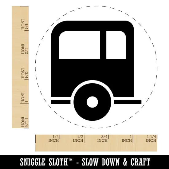 Camper Trailer Camping Icon Rubber Stamp for Stamping Crafting Planners {1}