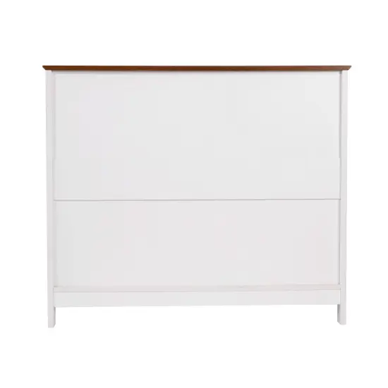 Merrick Lane Tanner Buffet and Sideboard with Storage Cabinet and Upper Shelf WalnutTop/BlackFrame {10}