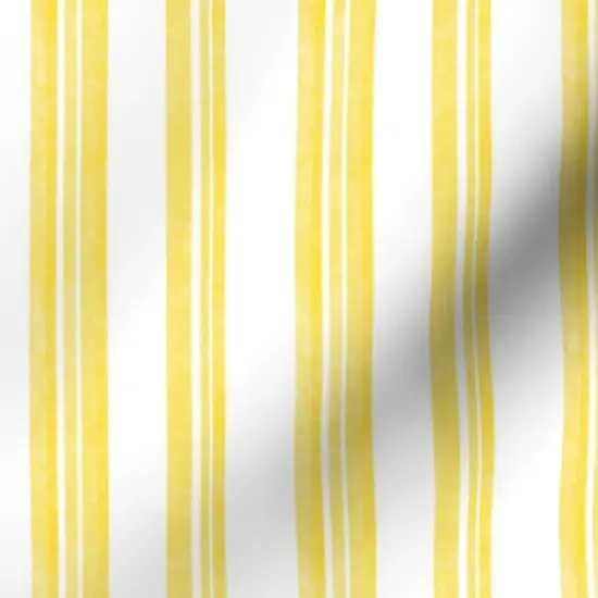 Various Fabrics by the Yard or Fat Quarter Yellow Painted Stripe Contemporary Limon Modern Coastal Summer Sunny Happy Large Scale Custom Printed Fabric by Spoonflower {7}