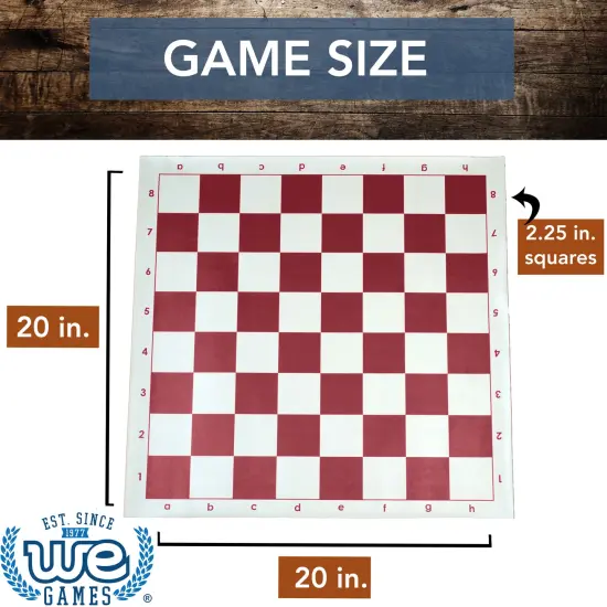 WE Games Tournament Roll Up Vinyl Chess Board - 20 inches {4}