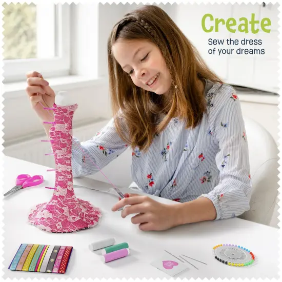 Pretty Me Fashion Design Studio - Sewing Kit for Kids - Designer Dress Girls Arts Crafts Kits Ages 6, 7, 8, 9, 10, 11, 12 Age - Sketch, Sew, Style - Kid Art Projects Gift - Girl Craft Activities Gifts {5}