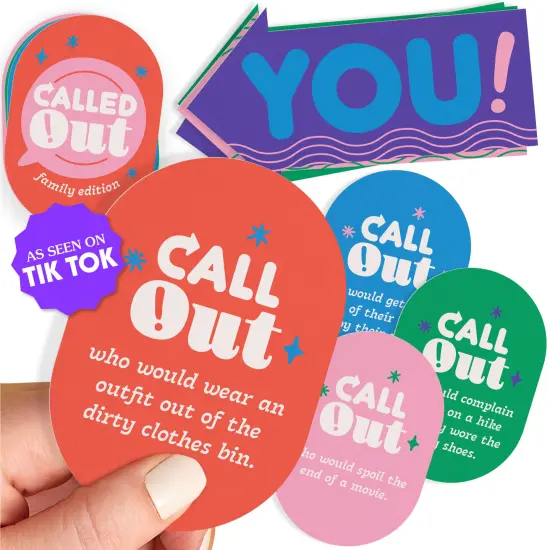 Big Dot of Happiness Called Out Family Edition Card Game, Family Game Night, Card Games for Kids, Fun Game Night Cards, 32 Cards and 10 Arrows {3}