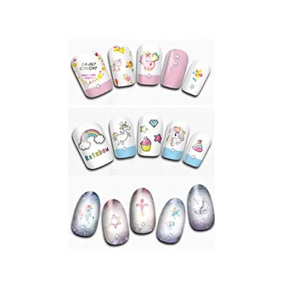 Wrapables 3 Sheets Dreamy Unicorns Nail Stickers Nail Art {2}