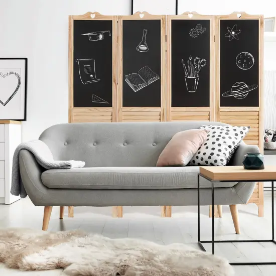 4-Panel Folding Privacy Room Divider Screen with Chalkboard {6}