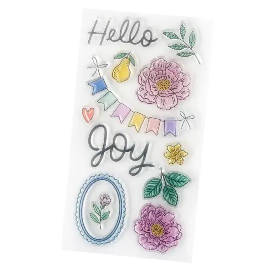 American Crafts Poppy And Pear Acrylic Stamp Set-12/Pkg {5}