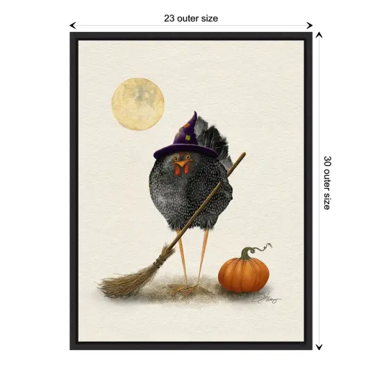 Banshee Halloween Hen by Shanda Louis Canvas Art Framed {3}