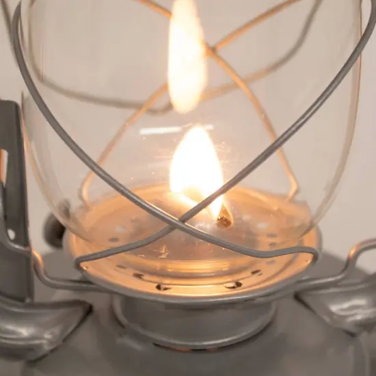 Rayo Royal Kerosene Lantern Hurricane Indoor/Outdoor Lamp, 11.5 inch, Galvanized Steel, Silver {4}