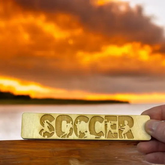 Bookmark - Soccer - Birch wood {5}