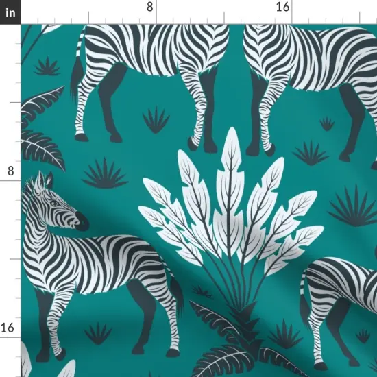 Various Fabrics by the Yard or Fat Quarter Teal Nature Animal Zebra Africa Wildlife Savanna Large Scale Safari Feathers Damask Grassland Custom Printed Fabric by Spoonflower {2}