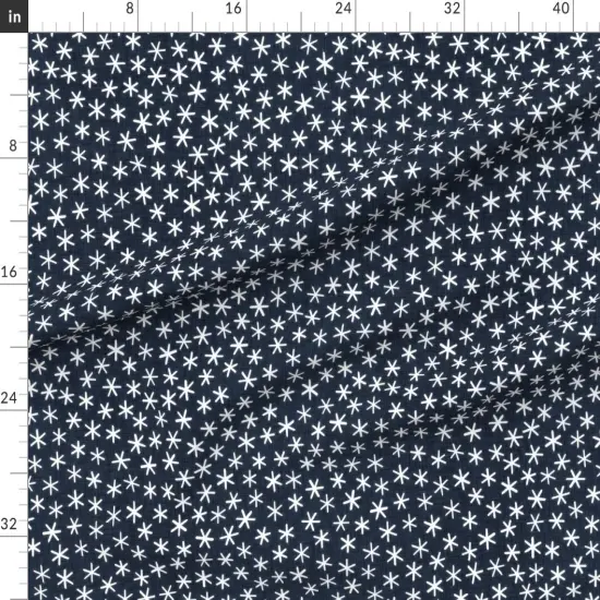 Various Fabrics by the Yard or Fat Quarter Whimsical Ditsy Boho Dark Blue Starry Night Custom Printed Fabric by Spoonflower {1}