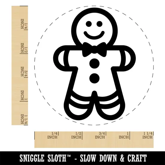 Gingerbread Man Christmas Cookie Rubber Stamp for Stamping Crafting Planners {1}