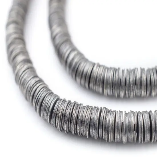The Bead Chest Antique Silver Interlocking Crisp Beads (6mm, 16 Inch Strand) {1}
