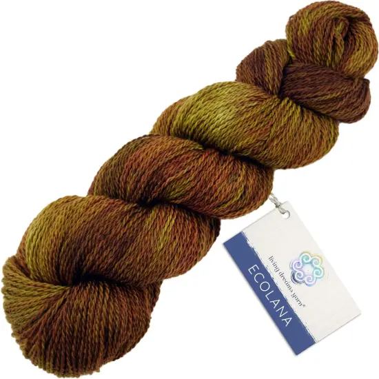 Organic Wool Yarn - Ecolana Certified Organic, Pacific Northwest Hand Dyed, #2 Fingering /Sport Weight, Knit, Crochet, Weave. Tortoise Shell {2}