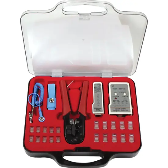 Ethernet Cable Tester Kit with RJ45 RJ11 RJ12 Crimper Tool CAT5e CAT6 Test {2}