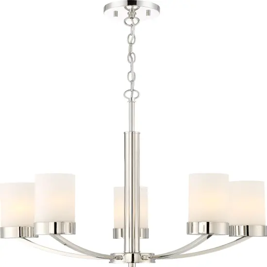 Denver 5-Light Hanging Mounted Chandelier Light Fixture in Polished Nickel Finish {1}