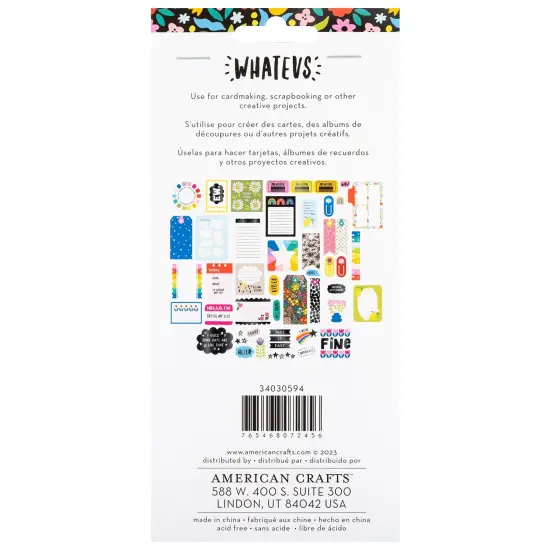 American Crafts Whatevs Ephemera Die-Cuts 45/Pkg-Jouranling, Black Foil {3}