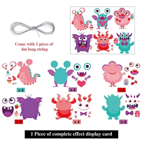 24 Pieces Valentines Day Craft Kits for Kids, DIY Craft Ornament Valentine Class Game Activities Make Your Own Valentine Cards {1}