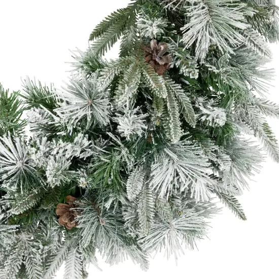 Northlight Real Touch&trade; Flocked Rosemary Emerald Angel Pine Artificial Christmas Wreath - 30-Inch, Unlit Green {7}