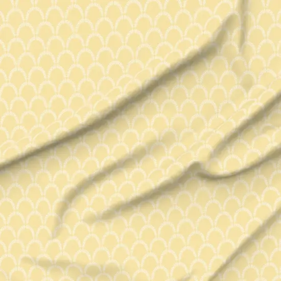 Various Fabrics by the Yard or Fat Quarter Pale Yellow Scallop Traditional Leafy Pastel Scales Grandmillenial Custom Printed Fabric by Spoonflower {6}