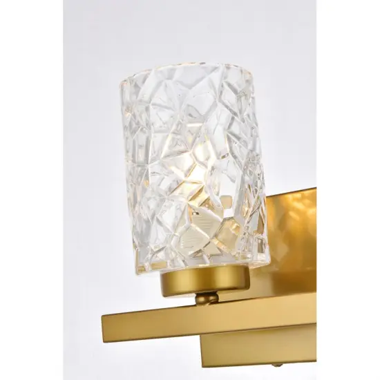 Cassie 1 light bath sconce in brass with clear shade {4}