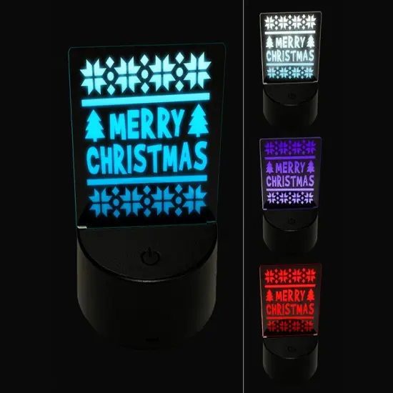 Merry Christmas Sweater Style 3D Illusion LED Night Light Sign Nightstand Desk Lamp {1}