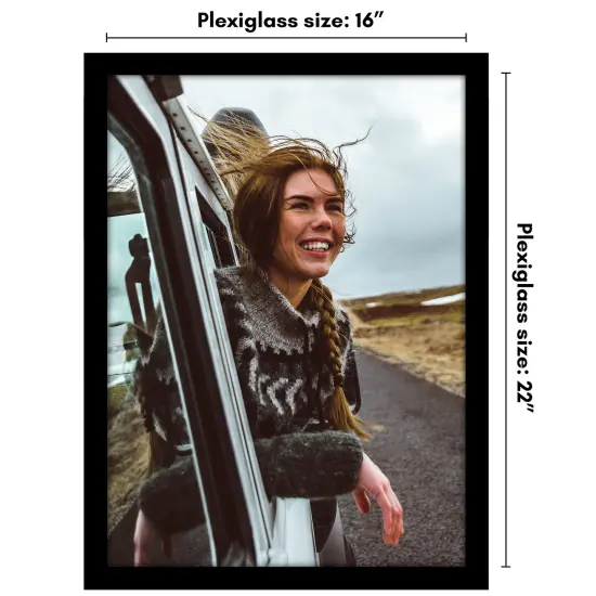 Americanflat Gallery Poster Frame - Wooden Picture Frame for Wall Art - Plexiglass Cover - Hanging Hardware for Horizontal or Vertical Display {8}