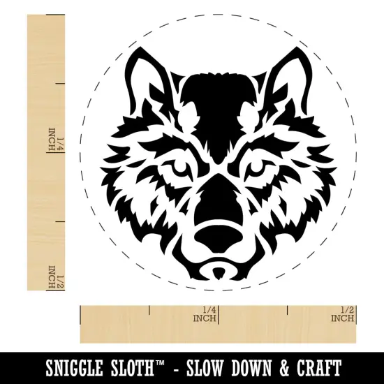 Wild Tribal Wolf Head Self-Inking Rubber Stamp Ink Stamper for Stamping Crafting Planners Fuchsia {1}